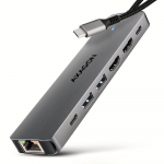I/O HUB USB-C 7IN1 DUAL 4K/0.15M HMC-7HX2 AXAGON - 8595247908681