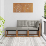 V&auml;listingimustes modulaarne diivan padjaga 3 t&uuml;kk neutraalne