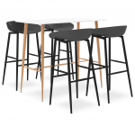 5-osaline baarikomplekt, kangas, valge ja hall