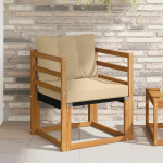 &Otilde;uesohva tugev acacia puit ja textilene neutraalne