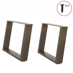 Kohvilaua jalad u-kujulised 2 tk, naturaalne teras, 70 x (42&ndash;43) cm, teras