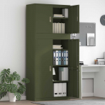 Hoiukapp 2 tk oliiviroheline 90 x 40 x 210 cm teras lukustatav