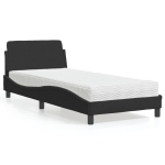 Voodi madratsiga dover, must, 90x190 cm, samet