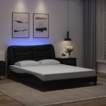 Voodiraam led-iga ilma madratsita hvar, must, 140 x 190 cm
