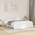 Voodiraam ilma madratsita, valge 160x200 cm ehituspuit
