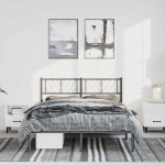 Metallist voodiraam peatsiga, must, 150x200 cm