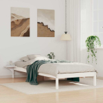 Voodi raam koos k&uuml;lglaudadega valge 80 x 210 cm tahke m&auml;nd