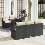 Aia diivanikomplekt padjaga 6 pcs must pol&uuml; rattan