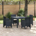 Aia s&ouml;&ouml;gilaudade komplekt 5 pcs antratsiit polt rattan