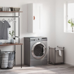 Seinakapp, k&otilde;rgl&auml;ikega valge, 34,5 x 34 x 90 cm, tehispuit