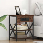 &Ouml;&ouml;kapp laadimisjaamaga riiuliga pruun tamm tehispuit