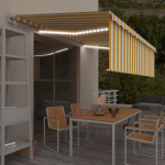 Automaatne varikatus led, tuuleandur, 5x3 m, kollane ja valge