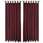 Aasadega satiinist kardinad 2 tk 140 x 225 cm bordoopunane