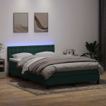 Kontinentaalvoodi madrats ja led tumeroheline 160x220 cm samet