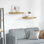 Seinariiul ladustamisega 2 pcs beež 50 x 23 x 4 cm tehispuit