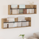 Ajakirja riiul 2 pcs k&auml;sit&ouml;&ouml;puu 100 x 12 x 30 cm tehispuit