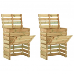 Liistudega kompostikast, 2 tk, 80x50x100 cm immutatud m&auml;nnipuit