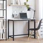 Laud valge 100 x 50 x 77 cm t&ouml;&ouml;deldud puit ja teras
