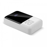 Powerbank 20 000mAh, 2x USB, 1x USB-C 22,5W, QC4+, LCD screen, white