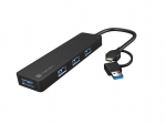 NATEC HUB USB-C 3.0 MAYFLY 4-PORTS + USB-A ADAPTER