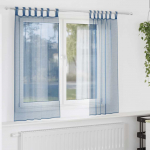 Aasadega voilee kardinad 2 tk, kuninglikult sinised, 140 x 140 cm