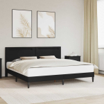Voodi raam led-ribadega peaga must 180 x 200 cm kunstnahk