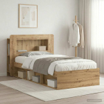 Voodiraam ladustamisega artisan tamm 90 x 200 cm tehispuit