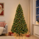 Kunstlik roheline j&otilde;ulupuu j&otilde;ulukuulidega 300 cm 300 led-i