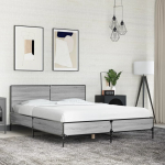 Voodiraam, hall sonoma tamm, 135 x 190 cm, tehispuit ja metall