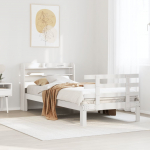 Voodiraam peatsiga ilma madratsita valge 90x190 cm