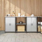 K&ouml;&ouml;givarustus riiuliga ladustamisega 3 pcs h&otilde;bedane teras