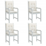 Madala seljatoega toolipadjad 4 tk, kreemjas 100x50x4cm, kangas