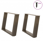 Kohvilaua jalad u-kujulised 2 tk, naturaalne teras, 60 x (42&ndash;43) cm, teras