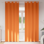 Kardinad r&otilde;ngastega 2 pcs erk oranž 245 x 140 cm pol&uuml;ester