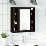 Vannitoa peegelkapp, must tamm, 60 x 16 x 60 cm, t&ouml;&ouml;deldud puit