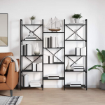 Raamatukapp must tamm 156 x 25 x 167.5 cm tehispuit