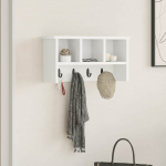 Seinale kinnitatav riidepuu valge 50 x 16 x 26 cm tehispuit