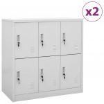 Lukustatavad hoiukapid 2 tk, helehall, 90x45x92.5 cm, teras