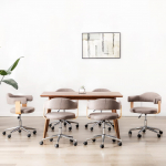 S&ouml;&ouml;gitoolid 6 tk, pruunikashall, painutatud puit ja kangas