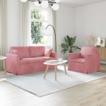 Diivan 2 pcs roosa &uuml;ldm&otilde;&otilde;tmed: 158 x 78 x 80 cm (l x s x k)