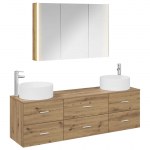 Vannitoa m&ouml;&ouml;bleset 4 pcs artisan tamm tehispuit ja klaas
