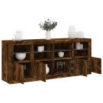 Puhvetkapp led-tuledega, suitsutatud tamm, 163 x 37 x 67 cm