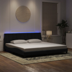 Voodiraam led ilma madratsita hanko, must, 200 x 200 cm