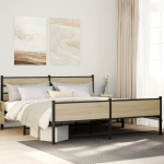 Metallist voodiraam ilma madratsita sonoma tamm 180x200 cm