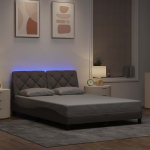 Voodiraam led-iga ilma madratsita, 140x200 cm, kangas