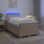 Vedruvoodi madratsiga led-ribadega kreemjas 120 x 200 cm kangas