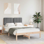 Voodiraam pehme peatoega peaga tumehall 120 x 200 cm tahke m&auml;nd