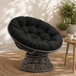 Papasan tooli vaip vianen 100% pol&uuml;ester must &oslash; 120 x 12 cm