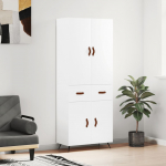 K&otilde;rge kapp, valge, 69,5 x 34 x 180 cm, tehispuit