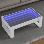 Kohvilaud led-tuledega, valge, 90x53x30 cm